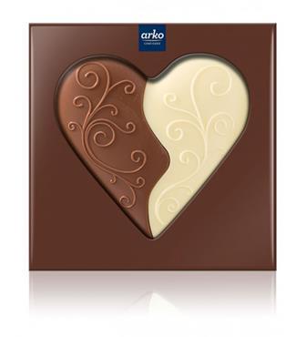 Geschenkidee aus Ludwigsburg: Hochwertiger Schokoladen-Herz geteilt, 50g